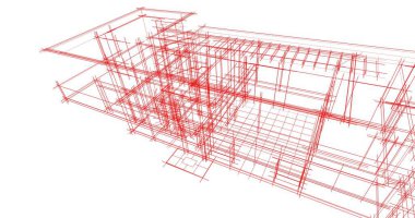 Mimari sanat konseptinde soyut çizgiler, minimum geometrik şekiller. 