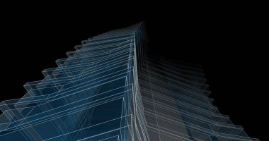 Mimari sanat konseptinde soyut çizgiler, minimum geometrik şekiller. 