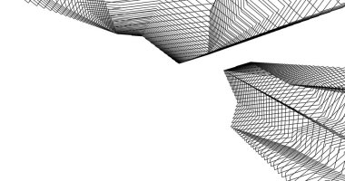 Mimari sanat konseptinde soyut çizgiler, minimum geometrik şekiller. 