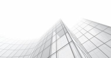 Arkaplanda mimari bina 3d illüstrasyon