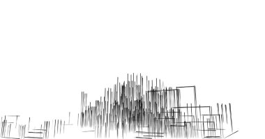 Arkaplanda mimari bina 3d illüstrasyon