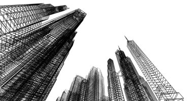 soyut mimari duvar kağıdı tasarımı, dijital konsept arkaplan