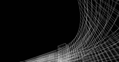 Mimari sanat konseptinde soyut çizgiler, minimum geometrik şekiller. 