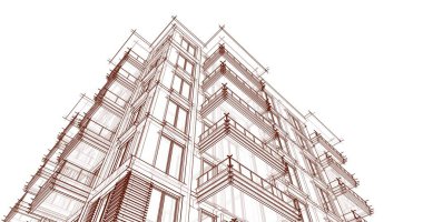 soyut mimari duvar kağıdı tasarımı, dijital konsept arkaplan