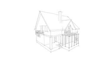 Mimari sanat konseptinde soyut çizgiler, minimum geometrik şekiller. 