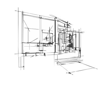 soyut mimari duvar kağıdı tasarımı, dijital konsept arkaplan