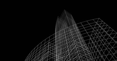 Mimari sanat konseptinde soyut çizgiler, minimum geometrik şekiller. 