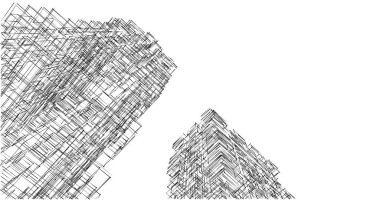 Mimari sanat konseptinde soyut çizgiler, minimum geometrik şekiller. 