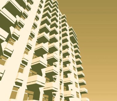 Mimari sanat konseptinde soyut çizgiler, minimum geometrik şekiller. 
