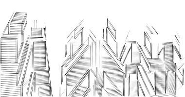 eskiz sanatı, geometrik mimari binalar tasarımı