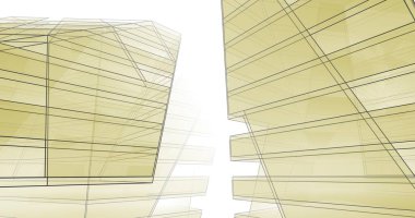 Mimari sanat konseptinde soyut çizgiler, minimum geometrik şekiller. 