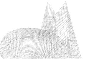 Mimari sanat konseptinde soyut çizgiler, minimum geometrik şekiller. 