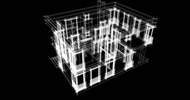 Mimari sanat konseptinde soyut çizgiler, minimum geometrik şekiller. 