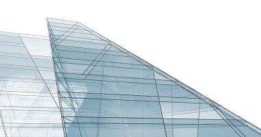 Mimari sanat konseptinde soyut çizgiler, minimum geometrik şekiller. 