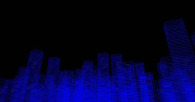 Arkaplanda mimari bina 3d illüstrasyon