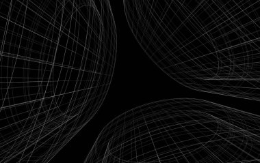 Mimari sanat konseptinde soyut çizgiler, minimum geometrik şekiller. 