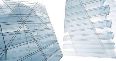 Mimari sanat konseptinde soyut çizgiler, minimum geometrik şekiller. 