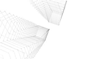 Mimari sanat konseptinde soyut çizgiler, minimum geometrik şekiller. 