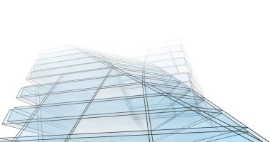 Mimari sanat konseptinde soyut çizgiler, minimum geometrik şekiller. 