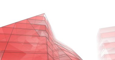 Mimari sanat konseptinde soyut çizgiler, minimum geometrik şekiller. 