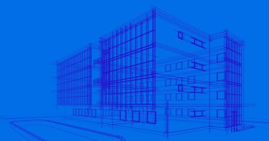 Mimari sanat konseptinde soyut çizgiler, minimum geometrik şekiller. 