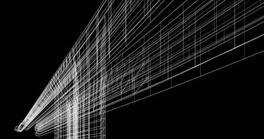 Mimari sanat konseptinde soyut çizgiler, minimum geometrik şekiller. 