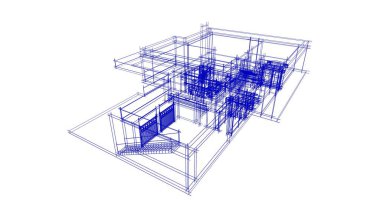 Mimari sanat konseptinde soyut çizgiler, minimum geometrik şekiller. 