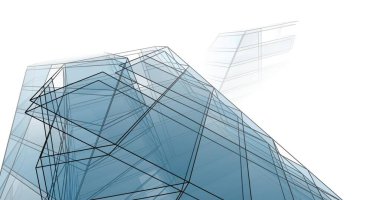 Mimari sanat konseptinde soyut çizgiler, minimum geometrik şekiller. 