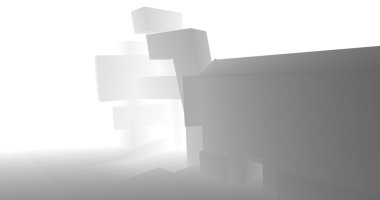 Arkaplanda mimari bina 3d illüstrasyon