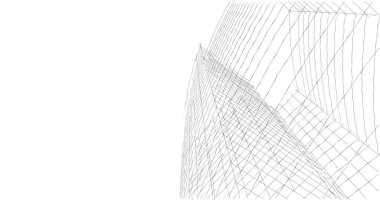 Mimari sanat konseptinde soyut çizgiler, minimum geometrik şekiller. 