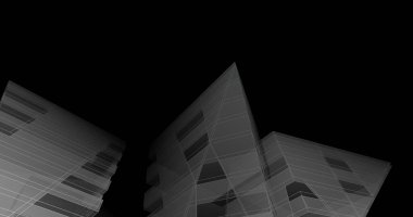 Mimari sanat konseptinde soyut çizgiler, minimum geometrik şekiller. 