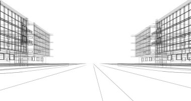 soyut mimari duvar kağıdı tasarımı, dijital konsept arkaplan