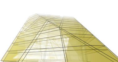 Mimari sanat konseptinde soyut çizgiler, minimum geometrik şekiller. 