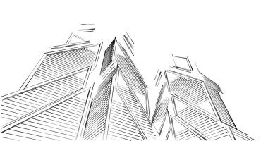 eskiz sanatı, geometrik mimari binalar tasarımı