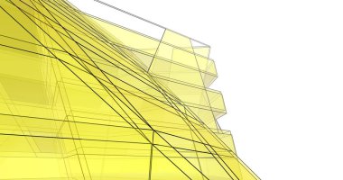 Mimari sanat konseptinde soyut çizgiler, minimum geometrik şekiller. 