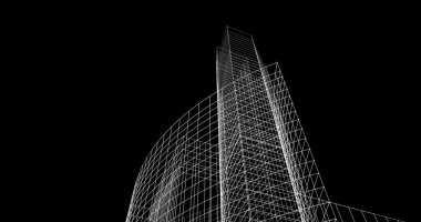 Mimari sanat konseptinde soyut çizgiler, minimum geometrik şekiller. 