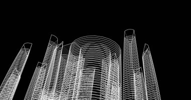 soyut mimari duvar kağıdı tasarımı, dijital konsept arkaplan