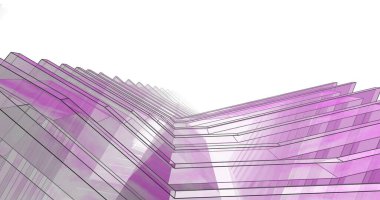 Mimari sanat konseptinde soyut çizgiler, minimum geometrik şekiller. 