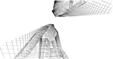 Mimari sanat konseptinde soyut çizgiler, minimum geometrik şekiller. 