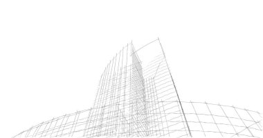 Mimari sanat konseptinde soyut çizgiler, minimum geometrik şekiller. 