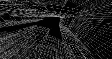 soyut mimari duvar kağıdı tasarımı, dijital konsept arkaplan