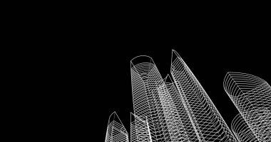 soyut mimari duvar kağıdı tasarımı, dijital konsept arkaplan