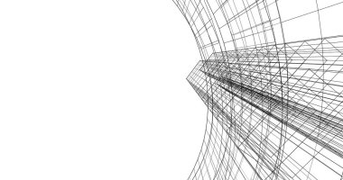 Mimari sanat konseptinde soyut çizgiler, minimum geometrik şekiller. 