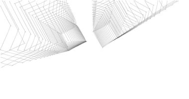 Mimari sanat konseptinde soyut çizgiler, minimum geometrik şekiller. 