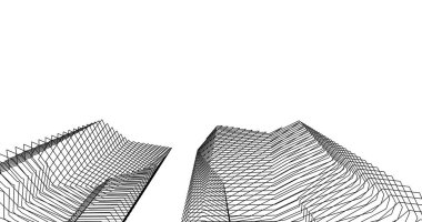 Mimari sanat konseptinde soyut çizgiler, minimum geometrik şekiller. 