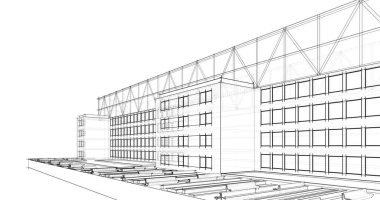 soyut mimari duvar kağıdı tasarımı, dijital konsept arkaplan