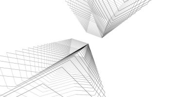 Mimari sanat konseptinde soyut çizgiler, minimum geometrik şekiller. 