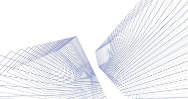 Mimari sanat konseptinde soyut çizgiler, minimum geometrik şekiller. 