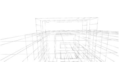 soyut mimari duvar kağıdı tasarımı, dijital konsept arkaplan