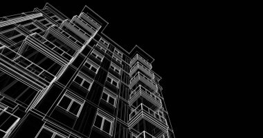 soyut mimari duvar kağıdı tasarımı, dijital konsept arkaplan